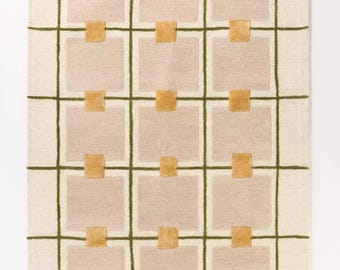 Anthropologie Greer Taupe Handmade Tufted Wool Area Rug for Bedroom Livingroom Office Kitchen Nursery Entryway Modern Rugs
