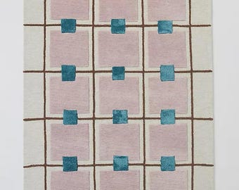 Alfombras de lana con mechones hechos a mano en color malva de Anthropologie Greer para dormitorio, sala de estar, oficina, cocina, guardería, entrada, alfombras modernas.