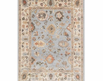 8x10 Ft Quick Ship! Elegant Soft Pink Handknotted Oushak Rug, Modern ...