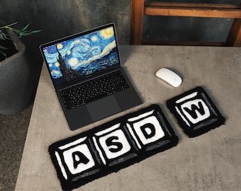 Getufteter ASDW Gamer-Tastaturteppich - Handgemachte Schreibtischmatte, PC-Gaming-Dekor