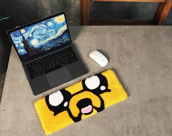 Tufted Keyboard Rug | Handmade Cartoon Desk Mat, Gamer Gift, 42x16cm