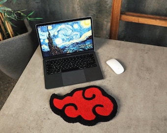 Handmade Tufted Rug – Red Cloud, Anime Decor