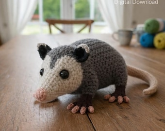 Realistic Opossum Crochet Pattern • Amigurumi Possum PDF Tutorial (Digital Download)