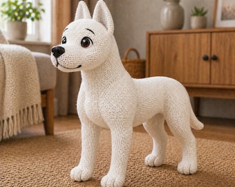 Realistic Dogo Argentino Amigurumi Crochet Pattern PDF, White Dogo Argentino Dog Pattern, Beginner Friendly, Detailed Written Instructions