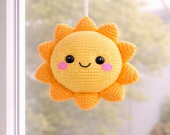 Motif soleil au crochet Amigurumi - Peluche pour chambre d'enfant (téléchargement PDF