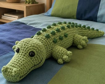 Alligator Crochet Pattern PDF – Cute Plush Reptile, Detailed Crochet Tutorial, Handmade Gift, Instant Download