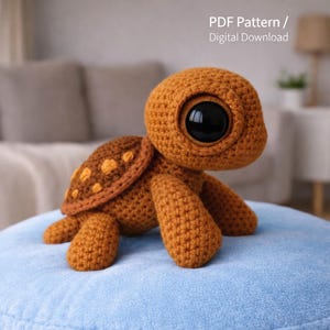 Amigurumi Turtle Crochet Pattern PDF – Sea Turtle Plush Toy – Beginner Friendly DIY Tortoise – Cute Animal Crochet Softie Gift Idea