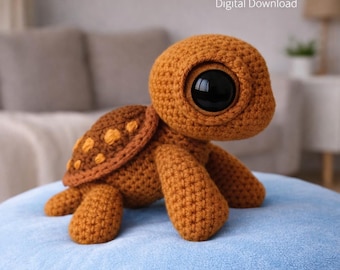 Amigurumi Turtle Crochet Pattern PDF – Sea Turtle Plush Toy – Beginner Friendly DIY Tortoise – Cute Animal Crochet Softie Gift Idea