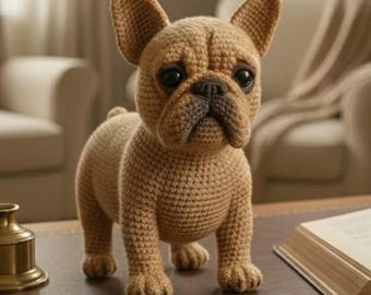 Realistic French Bulldog Amigurumi Pattern PDF – Crochet Bulldog Dog Pattern – Stuffed Animal Tutorial – Frenchie Amigurumi Toy