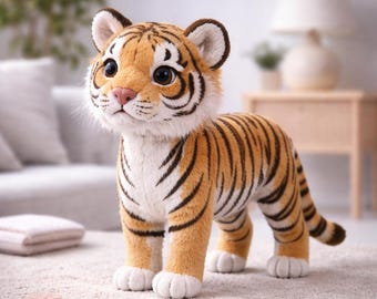 Tiger Crochet Pattern PDF, Amigurumi Tiger, Stuffed Animal Pattern, DIY Toy, Forest Animal, Crochet Tutorial, Digital Download, AmigurumiPDF