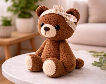 Teddy Bear Crochet Pattern PDF, Amigurumi Bear, Baby Gift Toy, Nursery Decor, Crochet Teddy Bear, Digital Download, Handmade Toy DIY