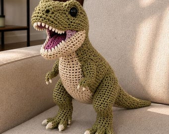 T Rex Amigurumi Crochet Pattern PDF, Dinosaur Amigurumi, Crochet Toy Pattern, Stuffed Dino, Soft Toy, Gift Idea, DIY Crochet Pattern