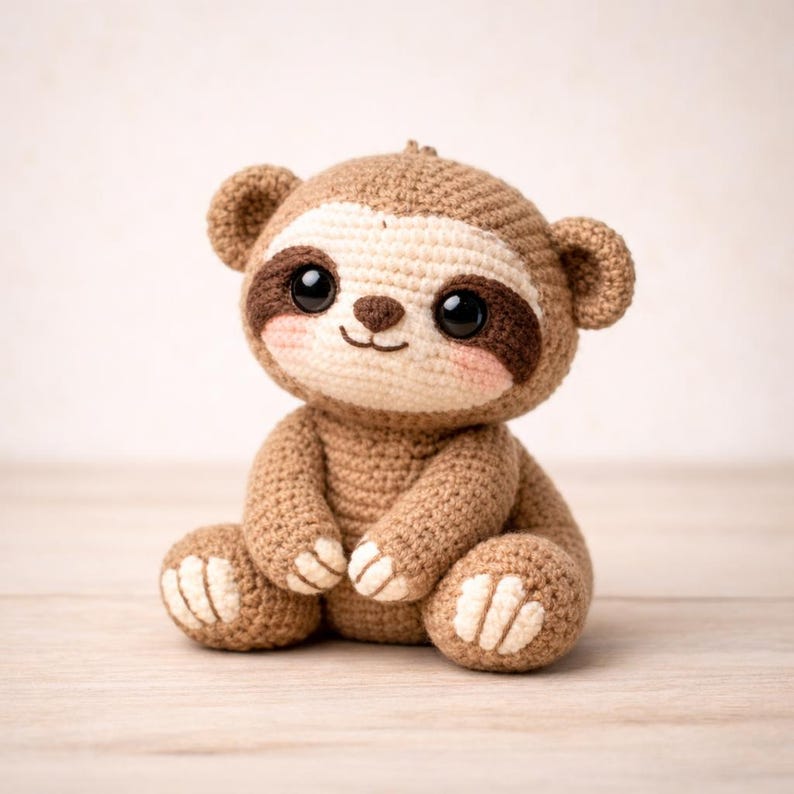 Sloth Crochet PDF Pattern – Cute Baby Sloth Amigurumi With Detailed ...