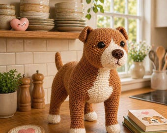 Patrón de ganchillo de American Bully en PDF, Amigurumi de perro realista, Patrón de perro amigurumi, Patrón de ganchillo, Amigurumi de perro, Regalo de amigurumi en PDF para perros