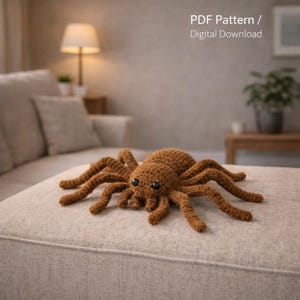 Realistic Amigurumi Spider Pattern, Crochet Spider PDF, Hand-Knitted Decorative Spider, DIY Tutorial