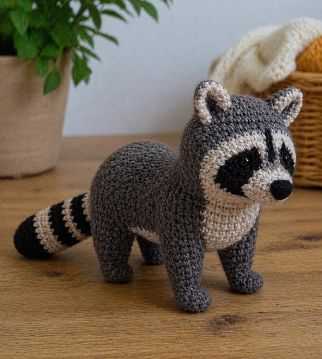 Crochet Raccoon Pattern PDF – Cute Amigurumi Raccoon Plush Toy for Kids ...