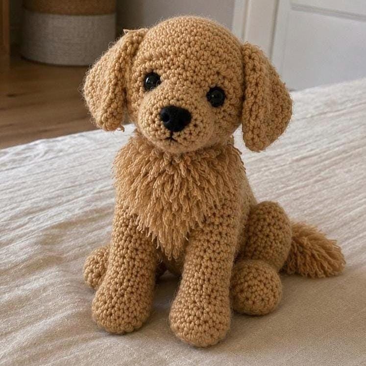 21 Golden Retriever Crochet Patterns to Make a Loyal Handmade Pup 15 Golden Retriever Crochet Pattern Fluffy Puppy Amigurumi