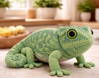 Crochet Chameleon Pattern PDF for a Cute Amigurumi Lizard Toy, Easy to Follow DIY with Instant Digital Download, Perfect for Kids Room Decor