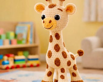 Giraffe Crochet Pattern PDF, Amigurumi Giraffe Toy, Plush Animal Toy,Baby Shower Gift,Digital Crochet PDF, Stuffed Animal DIY, Gift for Her
