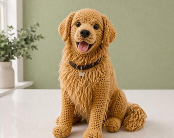 Amigurumi Dog Crochet Pattern PDF, Dog Amigurumi, Crochet Dog Toy, Cute Crochet Dog, Realistic Golden Crochet Dog, Instant PDF Download