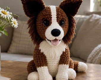 Border Collie Crochet PDF Pattern – Adorable Puppy Amigurumi with Detailed Instructions, Handmade Toy for Kids, Instant Digital Download