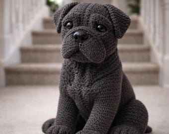 Cane Corso Amigurumi Crochet Dog Pattern PDF, Realistic Puppy Plush Toy, Large Dog Crochet, Handmade Animal Pattern, DIY Gift Idea