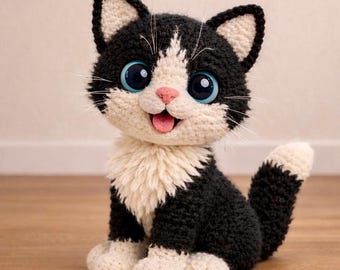 Cat Crochet Pattern PDF – Cute Amigurumi Kitten Plush Toy for Kids, Pet Lover Gift Idea, Easy DIY, Digital Download