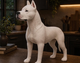 Realistic Dogo Argentino Amigurumi Crochet Pattern PDF, White Dogo Argentino Dog Pattern, Beginner Friendly, Detailed Written Instructions