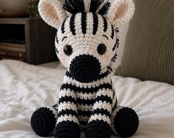 Amigurumi Zebra Crochet Pattern PDF, Realistic Zebra Plush Toy, Stuffed Animal, Nursery Decor, Handmade Crochet Animal Gift Idea Easy DIY