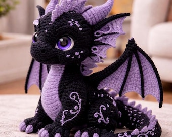 Dragon Crochet Pattern PDF – Cute Amigurumi Dragon Plush Toy for Kids, Fantasy Gift Idea, Easy DIY, Digital Download