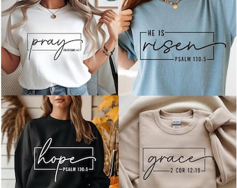 Minimal Christian Quote PNG SVG Bundle, Aesthetic Bible Verse Sublimation Designs, Pray & loved Shirt Cut Files, Christian Sublimation