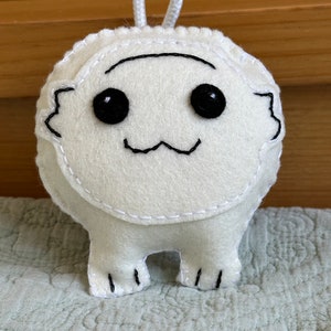 Felt plushie handmade alien axolotyl
