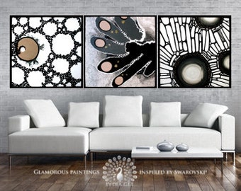 Living room decor with Swarovski® crystals. Living room art. Living room wall decoration Living room artwork. Living room painting Lydia Gee