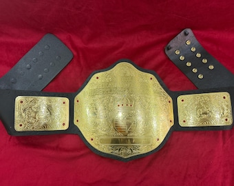 Big Gold World Heavyweight Championship Belt Replica | 2mm Brass Adult Size | Wrestling Display Collectible