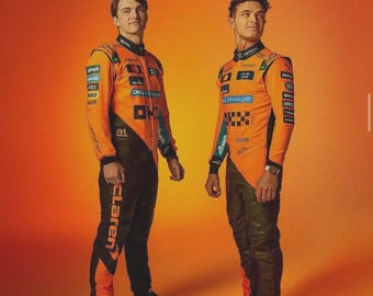 McLaren 2025 Lando Norris Go-Kart Racing Suit – FIA/CIK Level 2 Approved, High-Speed Kart Gear + Free Gift | Go Kart Suit | Racing Suit