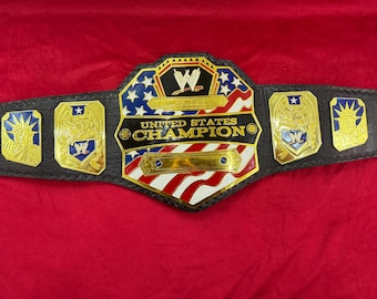 United States Championship Wrestling Belt Replica Adult Size 2mm Brass Plate Collectible Title Belt
