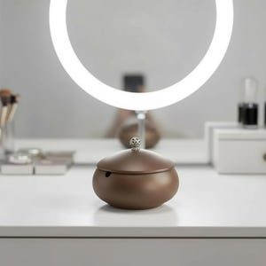 蓋付きミニマルセラミック灰皿｜丸型ポータブル喫煙トレイ｜消臭シガレットホルダー｜モダンなホーム＆トラベルアクセサリー