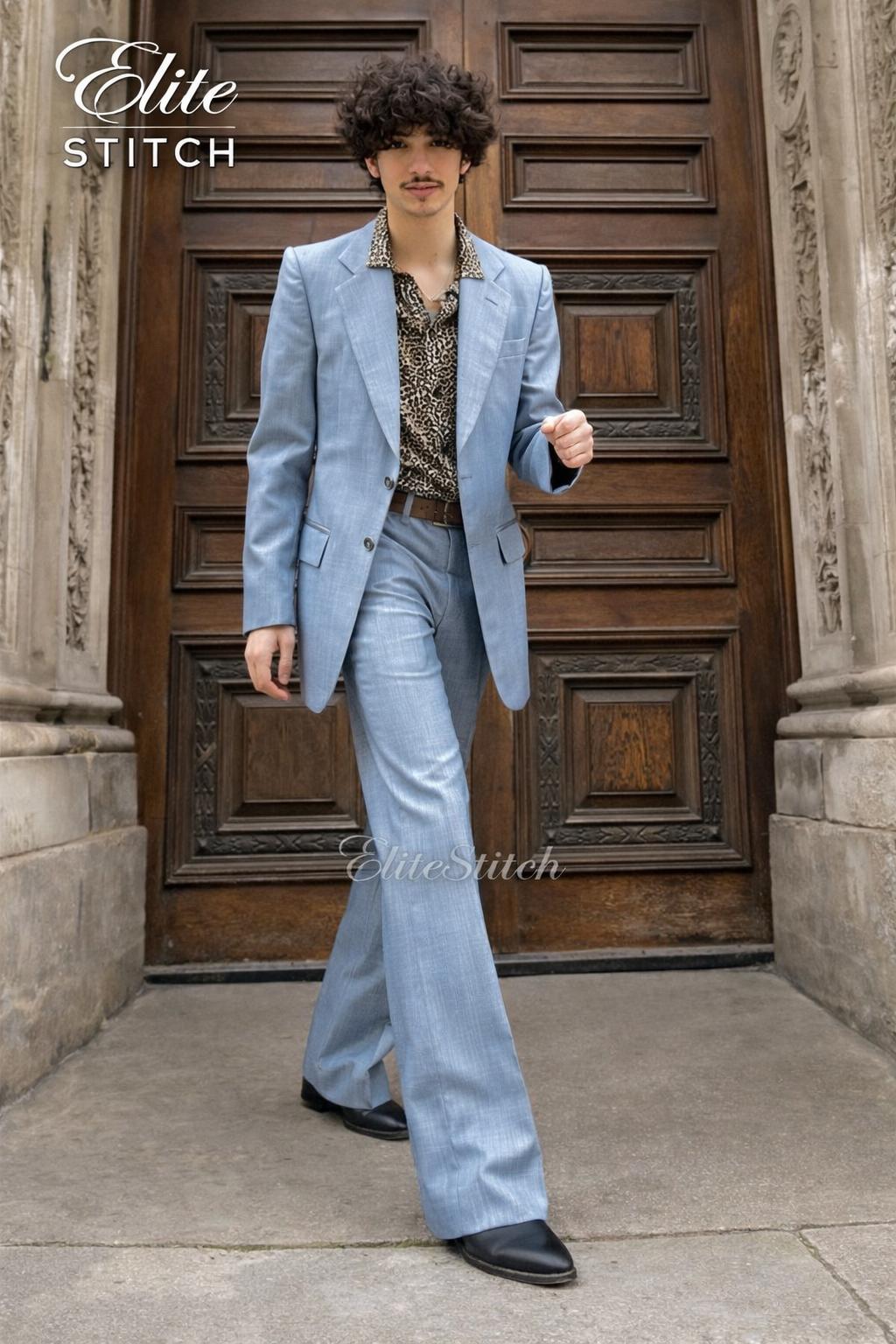 70s Mens Blue Suit - Etsy Finland