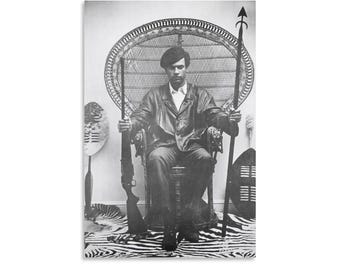 Huey Newton Leinwanddruck, Schwarzer Panter, 3D Bild, 3 Stück