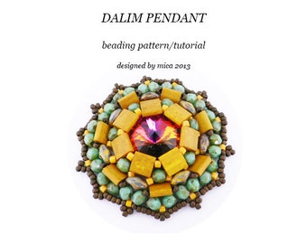 Dalim Pendant - Beading Pattern/Tutorial - PDF file for personal use only