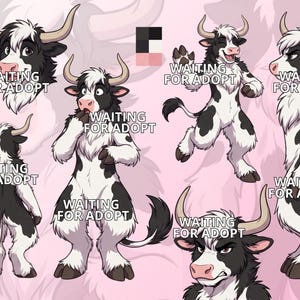 Adozione di una Fursona Mucca, Foglio di Riferimento OC Furia della Fattoria Lattea, Base Digitale per Personaggio Fursuit Fursuit Adottabile a Corpo Completo