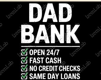 Retro Dad Bank PNG, Funny Father's Day PNG, Dad Life Shirt Design, Cool Dad Club PNG, Banker Dad Sublimation, Best Dad Ever Gift