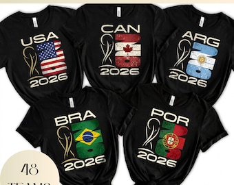 world Cup 2026 Fan Shirt PNG, Any Country Flag Tee, World Football Fan Gift, Custom Country Code Design, International Soccer Shirt