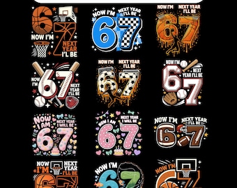 67th Birthday Sports PNG Bundle, Shirt Design (Digital Download)
