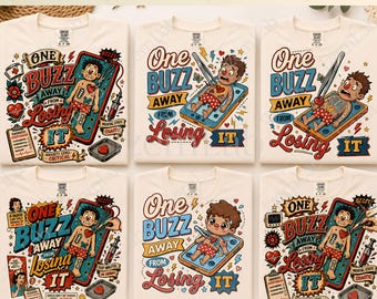 One Buzz Away From Losing It PNG Bundle, Funny Nurse PNG, Retro Medical Humor Shirt Design, Anxiety Meme Sublimation, Digital Download