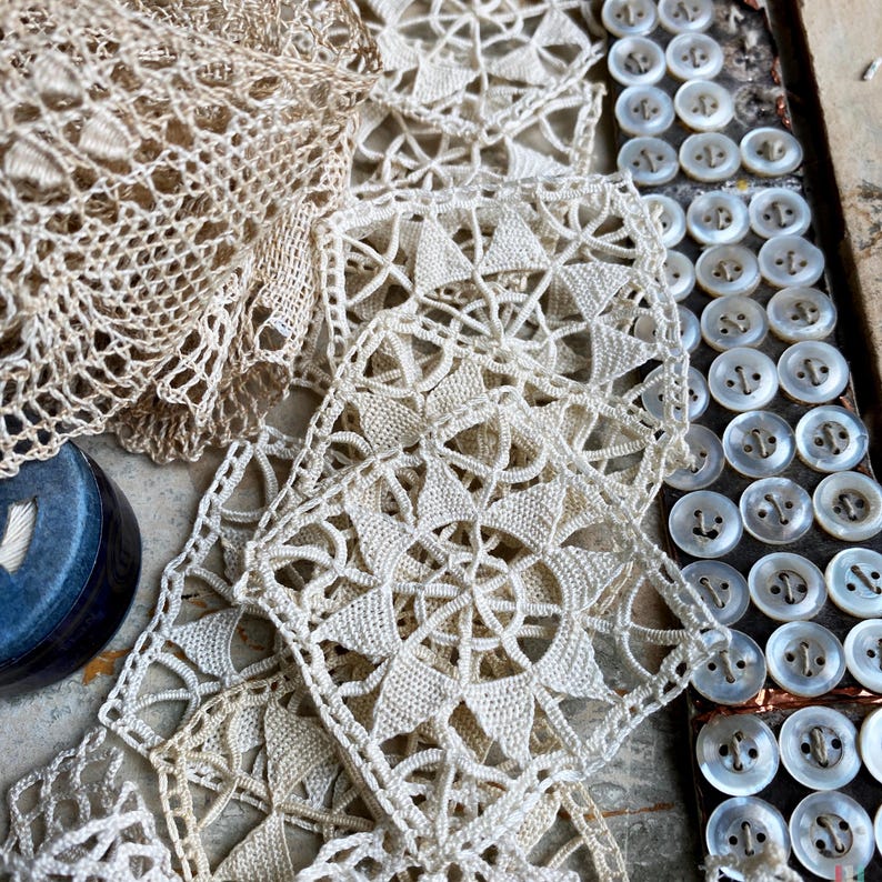 Lace Rustique Rare Collectible Antique Laces Set. French Haberdashery & Lace ...
