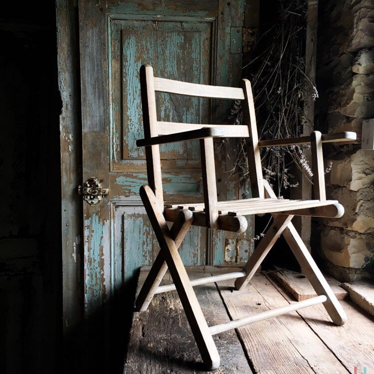 français vintage chaise pour enfant, pliante en bois taille meubles enfants, vintage