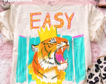 Easy Tiger Crown PNG, Bold Street Art Illustration, Urban Jungle Style (Digital Download)