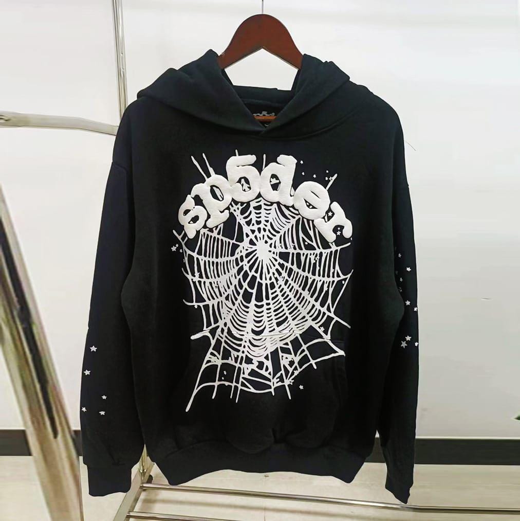 確実正規！SP5DER パーカー ブラック メンズ 確実正規品 spider 黒 パーカー Sサイズ