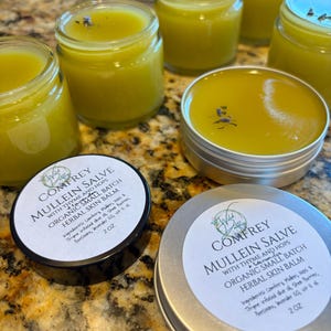 Comfrey Mullein Skin Salve with Lavender Thyme and Hops – Herbal Balm
